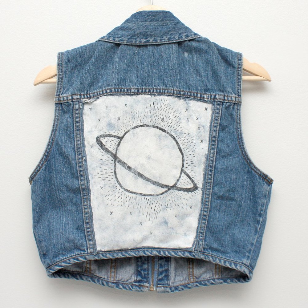 BDG Urban Outfitters Full Zip Cropped Denim Vest L